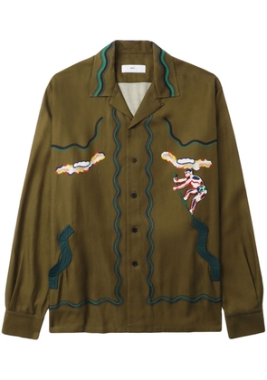 Toga embroidered cotton-blend shirt - Green
