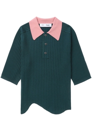 Toga asymmetric-hem knitted polo shirt - Green