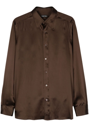 TOM FORD long-sleeve silk shirt - Brown