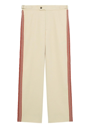 BODE Stria beaded cotton trousers - Neutrals