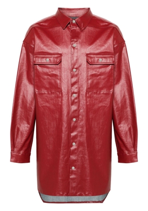 Rick Owens press-stud coated shirt jacket - Red