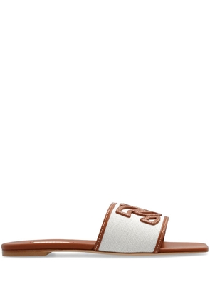 Casadei Portofino logo-appliqué leather sandals - Neutrals