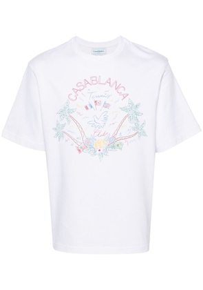 Casablanca Crayon Tennis-print T-shirt - White