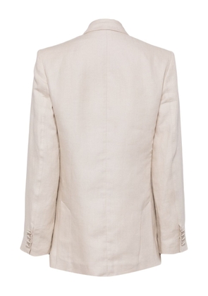 N.Peal Ava double-breasted linen blazer - Neutrals