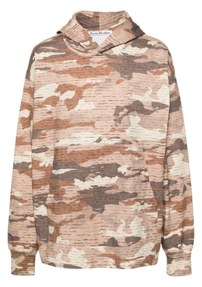 Acne Studios camouflage-print cotton hoodie - Brown