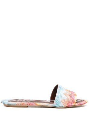 Missoni Gia Wave-knit sandals - Pink