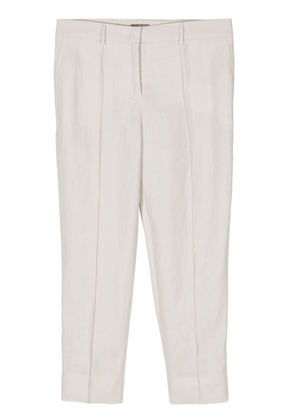 N.Peal Harper linen cropped trousers - Neutrals