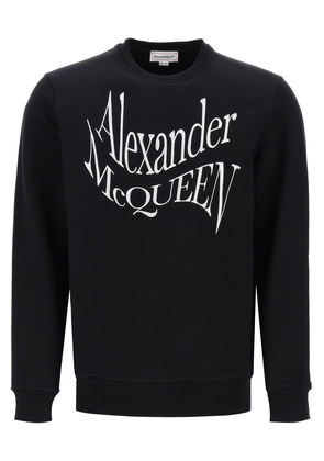 Alexander mcqueen warped logo sweatshirt - M Nero