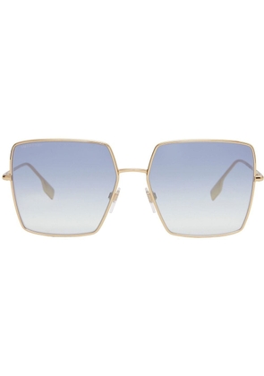 Burberry Icon stripe detail square frame sunglasses - Blue