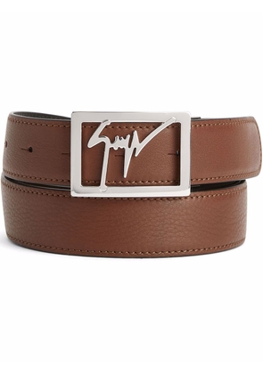 Giuseppe Zanotti logo-buckle belt - Brown