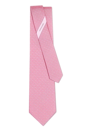 Ferragamo pink Gancini print silk tie