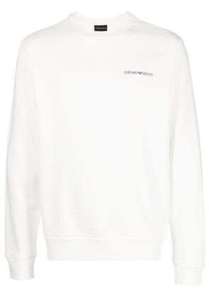 Emporio Armani logo-print cotton sweatshirt - White