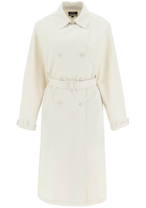 A.p.c. 'irene' double-breasted trench coat - 36 Beige