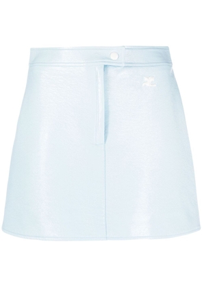 Courrèges logo-embroidered miniskirt - Blue