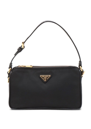 Prada Pre-Owned enamel triangle logo shoulder bag - Black