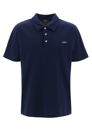 A.p.c. carter polo shirt with logo embroidery - L Blu