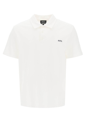 A.p.c. carter polo shirt with logo embroidery - L Bianco