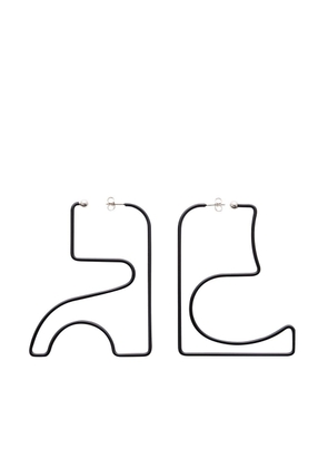 Courrèges Maxi AC geometric-shape earrings - Black