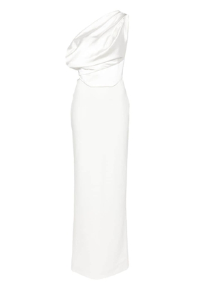 Solace London Kara draped bridal dress - White