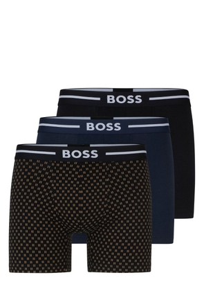 BOSS logo-waistband long briefs (set of three) - Blue