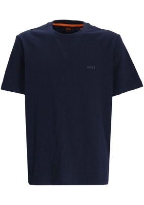 BOSS logo-print cotton T-shirt - Blue