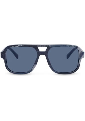 Dolce & Gabbana Eyewear Denim Patchwork sunglasses - Blue