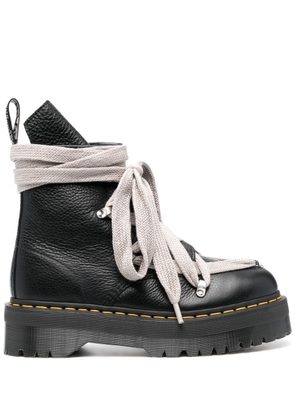Rick Owens x Dr Martens lace-up leather boots - Black
