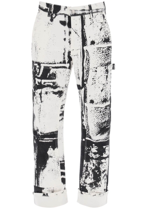 Alexander mcqueen fold print workwear jeans - 48 Bianco