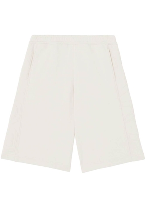 Burberry logo embossed track shorts - Neutrals