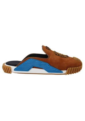 Beige Suede Crystal Slides Sandals Flats NS1 Shoes - EU39.5/US6.5