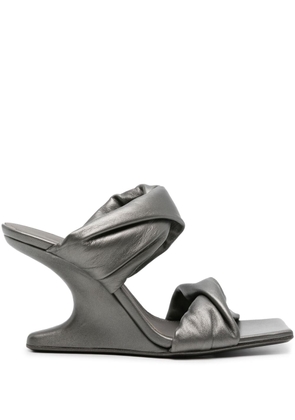Rick Owens Cantilever 110mm metallic mules - Silver