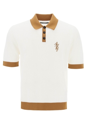 Amiri polo shirt with contrasting edges and embroidered logo - M Bianco