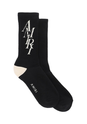 Amiri stack logo socks - 39/42 Nero