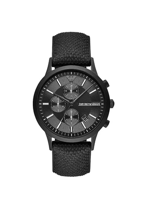 Black Silicone and Steel Chronograph Watch