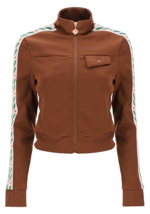 Casablanca laurel zip-up sweatshirt - M Marrone