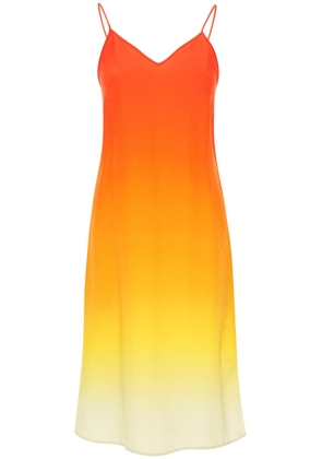 Casablanca silk satin slip dress with gradient effect - 36 Arancio