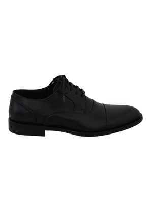 Dolce & Gabbana  Black Leather Derby Formal Shoes - EU39/US6