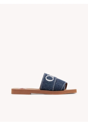 Chloé Denim Blue Cotton Slides Woody Sandals - EU37/US7