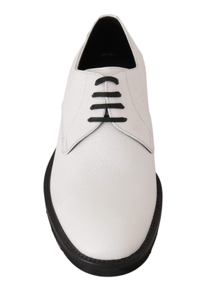 Dolce & Gabbana  White Leather Derby Dress Formal Shoes - EU39/US6