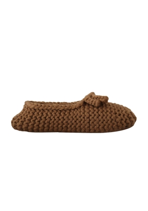 Dolce & Gabbana Brown Slip On Ballerina Flats Wool Knit Shoes - EU40/US9.5
