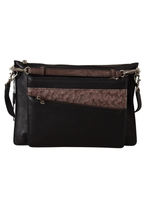 Dolce & Gabbana Black Exotic Leather Shoulder Sling Alta Sartoria Bag