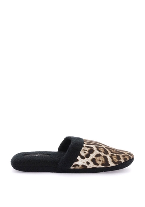 Dolce & gabbana 'leopardo' terry slippers - L Beige