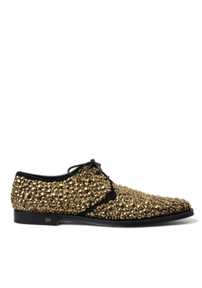 Dolce & Gabbana Black Gold Embellished Derby Dress Shoes - EU43.5/US10.5