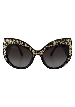 Dolce & Gabbana Black Gold Sequin Butterfly Polarized DG4326 Sunglasses