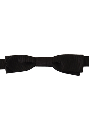 Dolce & Gabbana Black 100% Silk Adjustable Neck Papillon  Tie