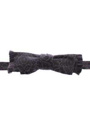 Dolce & Gabbana  Gray Black Wool Bow Tie