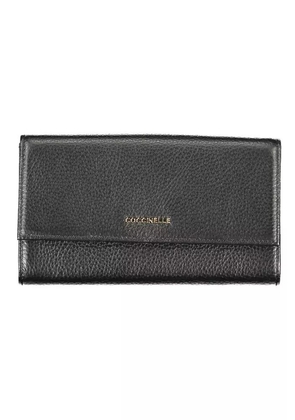 Coccinelle Elegant Dual-Part Leather Wallet in Classic Black