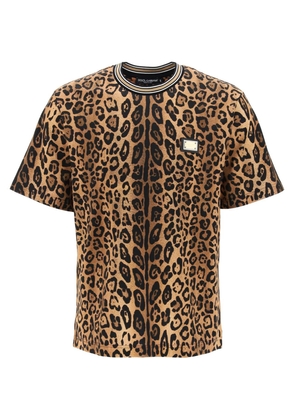 Dolce & gabbana leopard print t-shirt with - 46 Beige