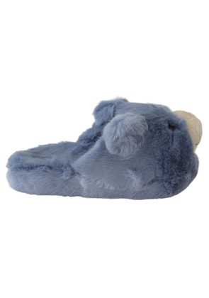 Dolce & Gabbana Blue Teddy Bear Slippers Sandals Shoes - EU41/US8
