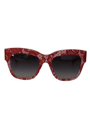 Dolce & Gabbana Red Lace Acetate Rectangle Shades DG4231Sunglasses